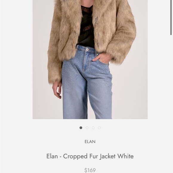 NWT! Elan Beige Cropped Fur Jacket MSRP $189 - Picture 4 of 5